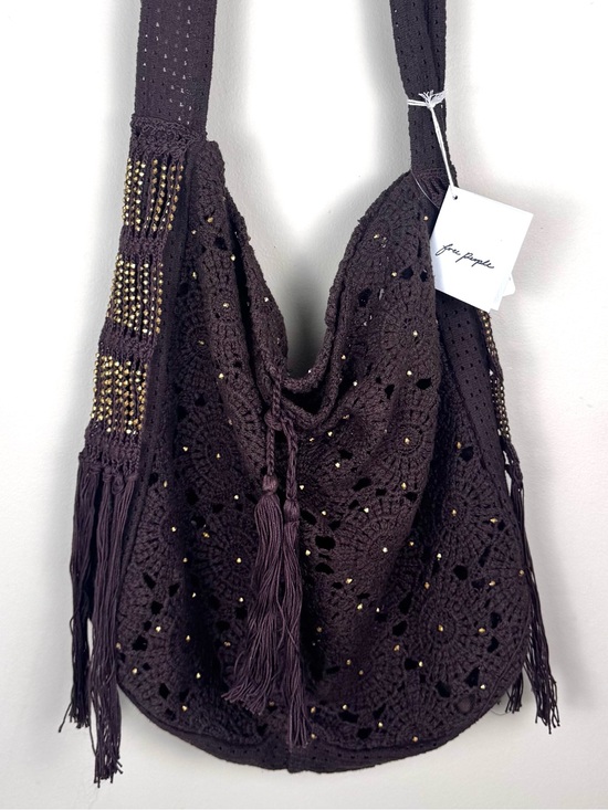 Free People Handbags - Free People Sunrise To Sunset Crochet Tote Bag Brown Fringe